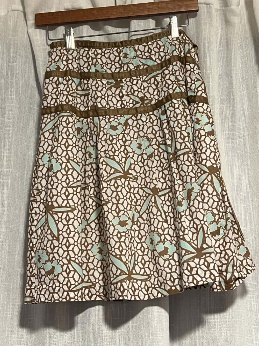 Vintage Y2K Gap A-Line Skirt Brown/Aqua